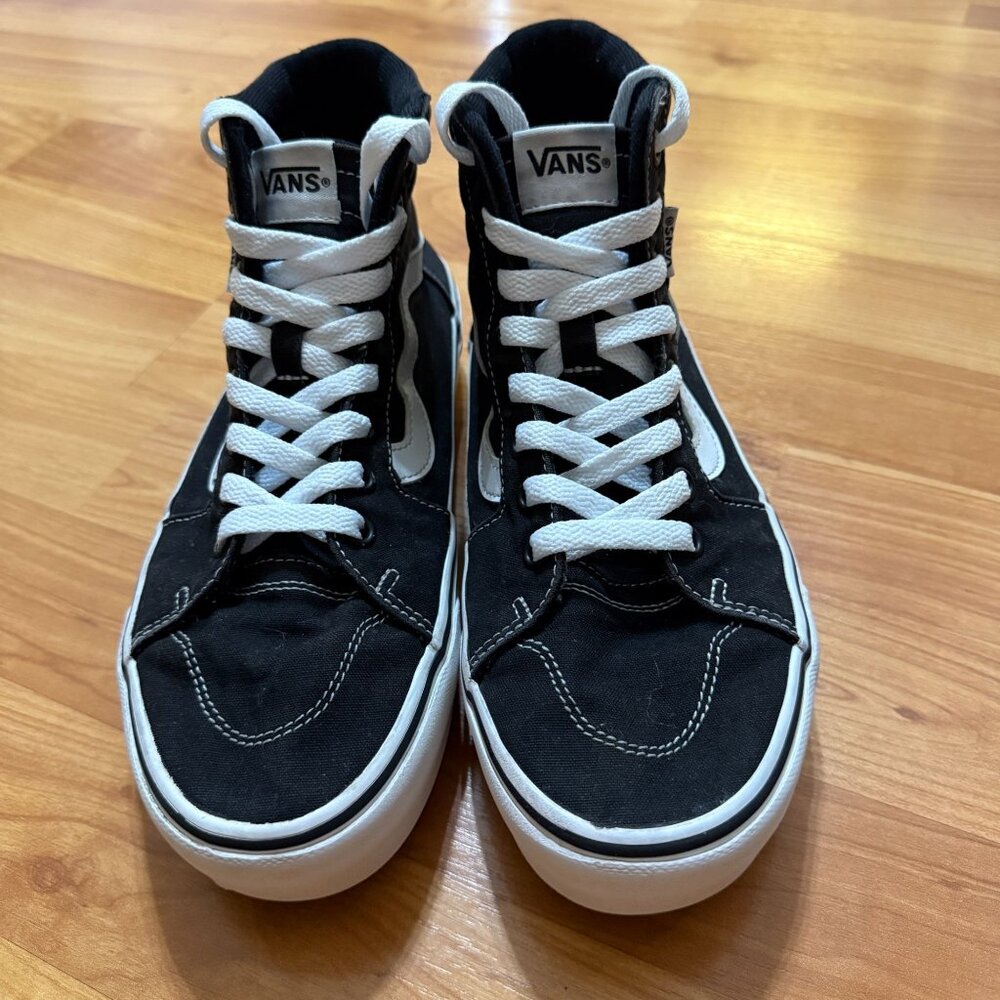 Vans Sanitized Sk8 Hi Shoes Sneaker Black White Women 8.5 High Top Skate - Picture 5 of 11